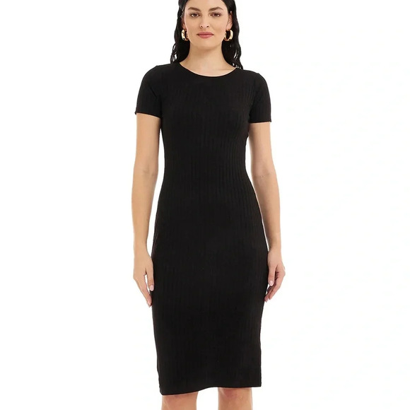 Donna Karan Dresses & Skirts - Donna Karan Black Ribbed Bodycon Sweater Midi Dress Women’s Size Medium M